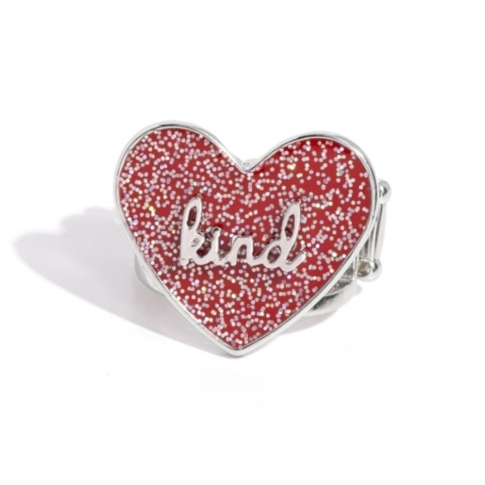 Red Heart Kind Shimmer ring